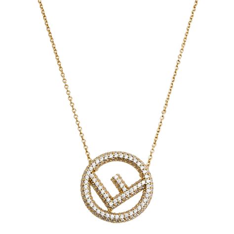 fendi gold pendants|f is Fendi necklace.